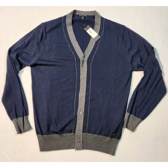Codice Men’s Merino Wool Blend Button Up Cardigan Sweater Men's Size L / 52 NWT - Picture 1 of 15
